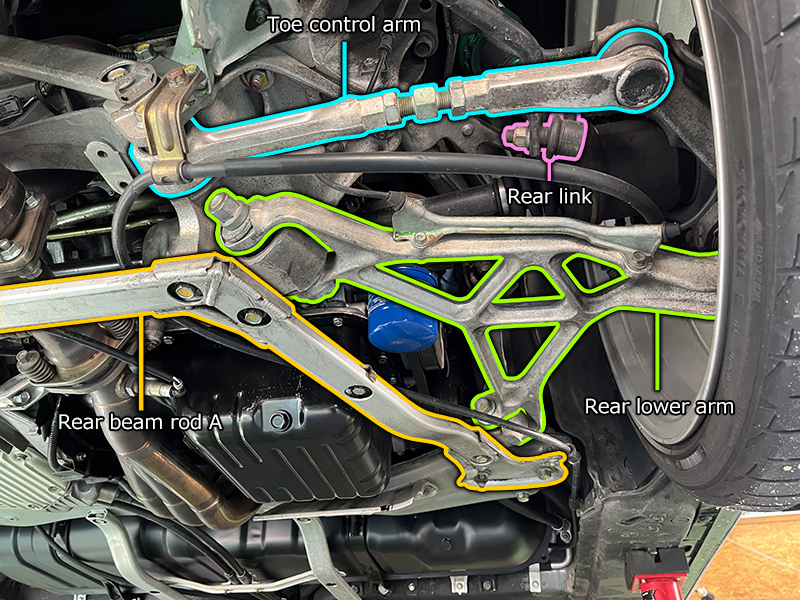 NSX AT → MT conversion Drive shaft removal Various suspension arms to be separated