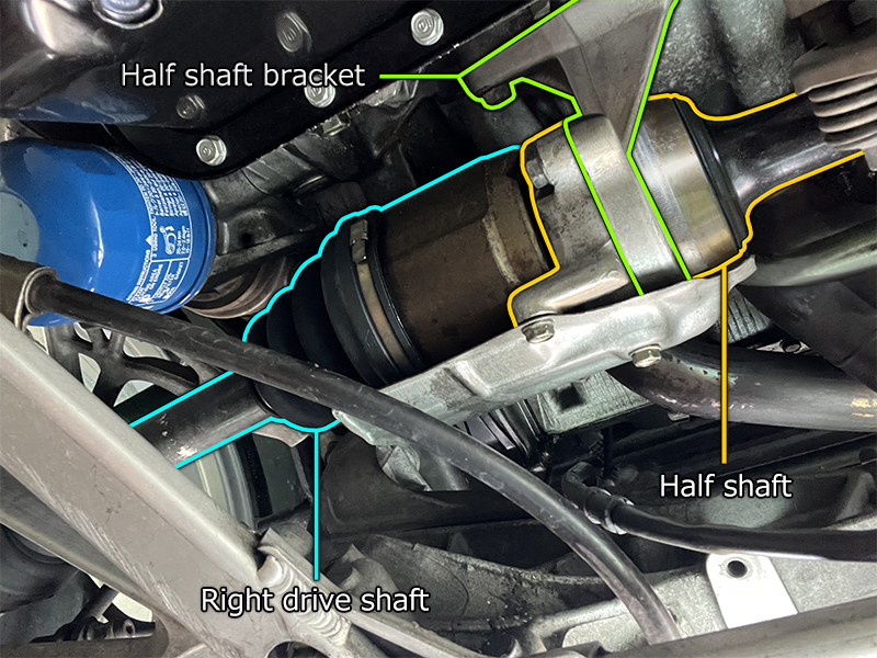 NSX AT → MT conversion Drive shaft removal Half shaft connection part