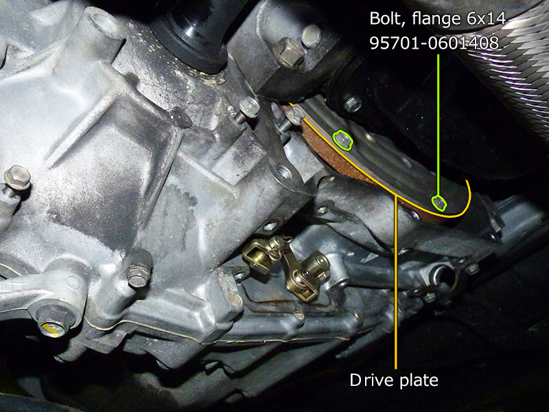 NSX AT → MT conversion drive plate fixing bolt removal