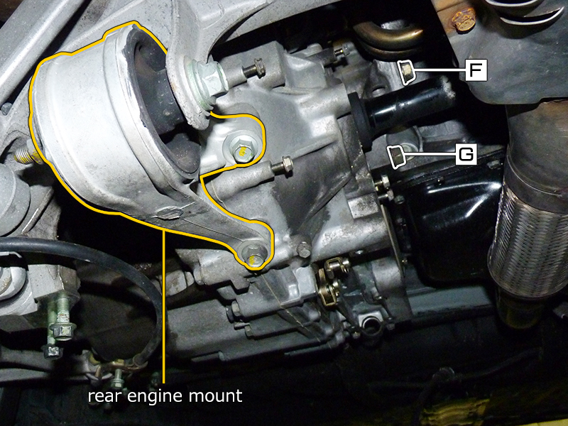 NSX AT → MT conversion, transmission fixing bolt (lower), rear engine mount