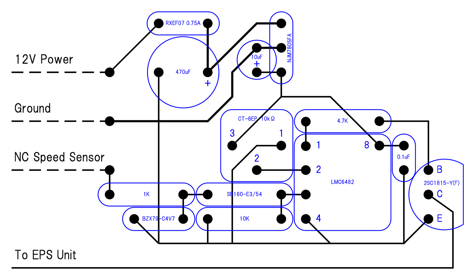 Sine wave to pulse converter board mounting layout