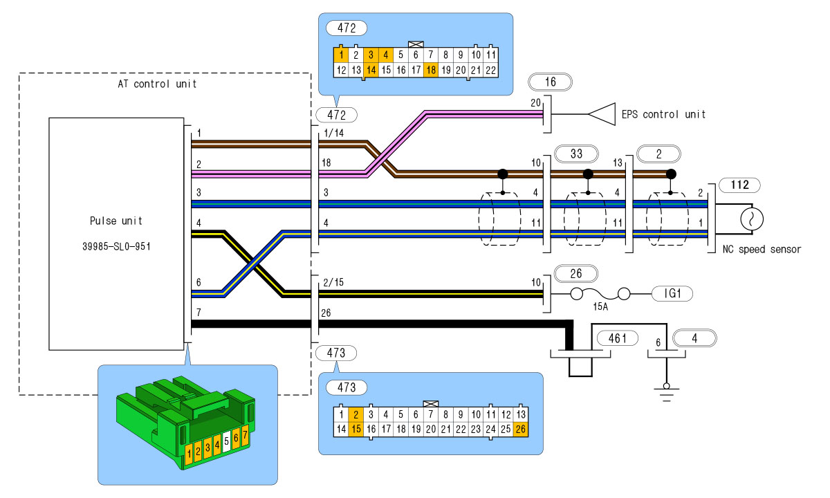 NSX AT control unit → genuine pulse unit conversion circuit diagram