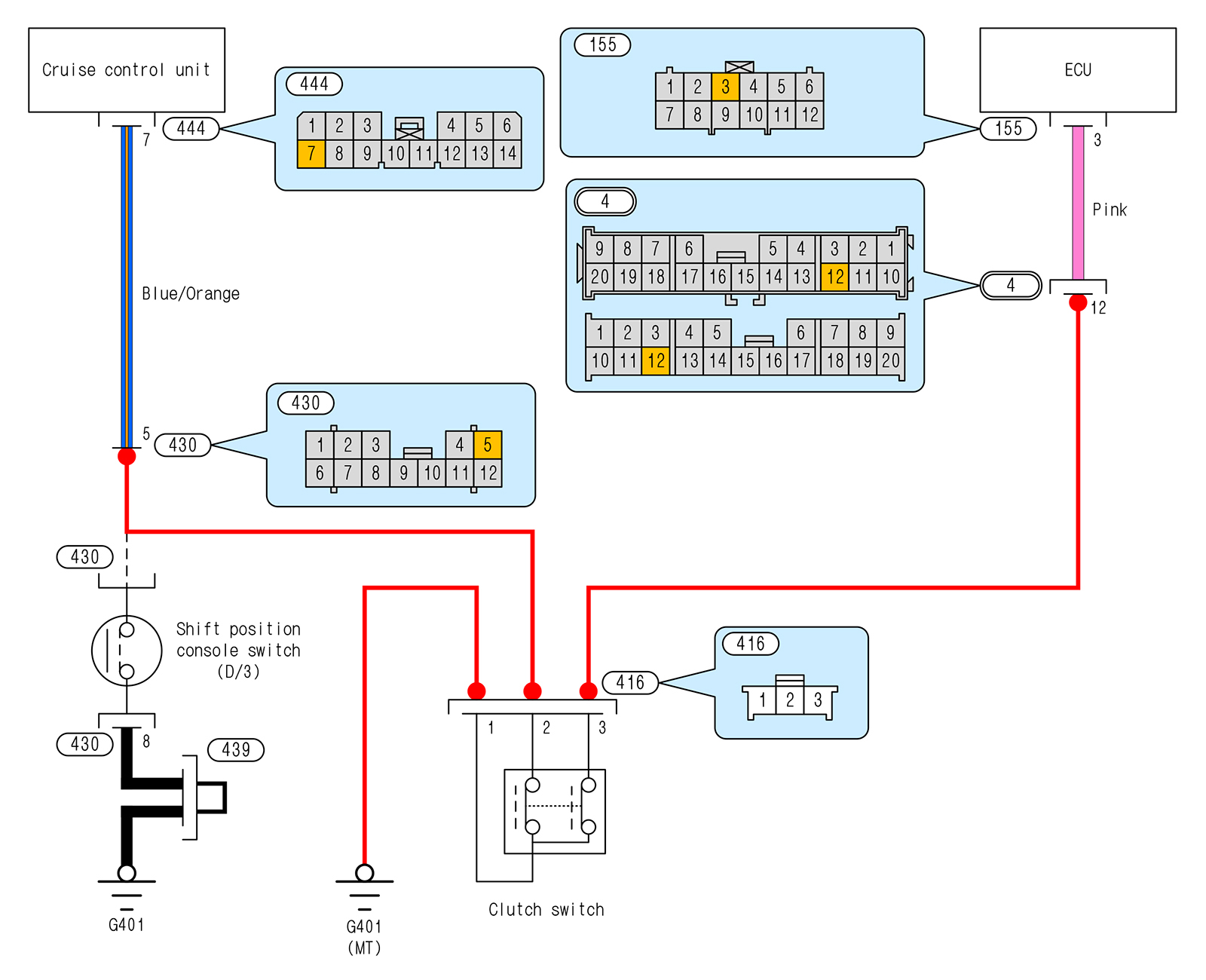 NSX AT → MT conversion clutch switch wiring modification diagram