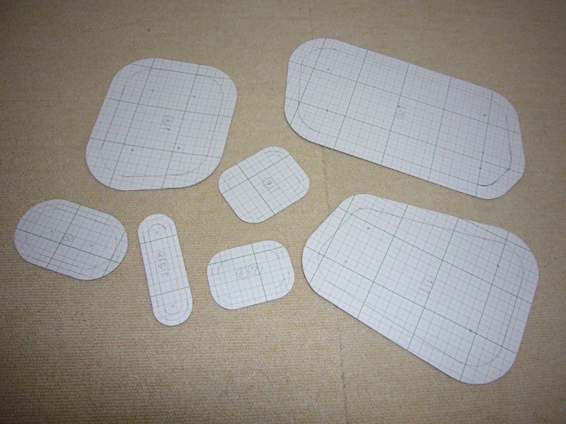 NSX ドアスピーカー デッドニング 工作用紙で製作した型紙