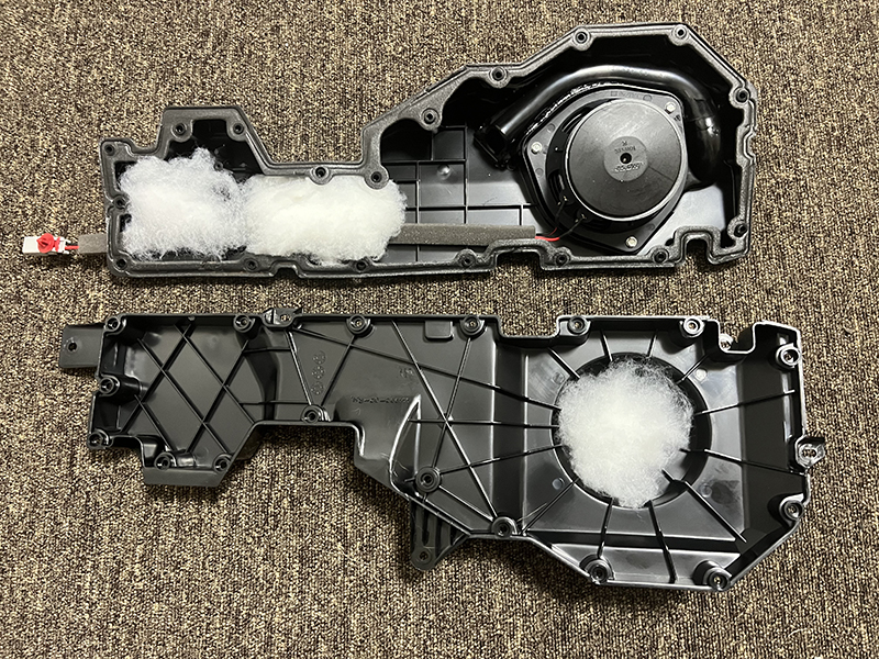 NSX BOSE純正エンクロージャーに111CL-TⅢを取り付けて綿を配置