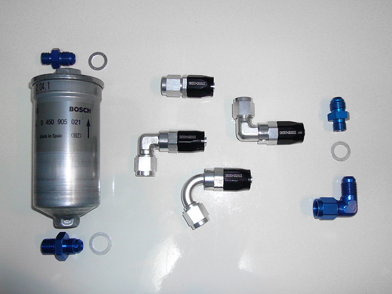 BOSCH製燃料フィルター、キノクニ製ホースエンド
